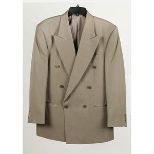 Pierre Balmain Men's Taupe Double Breasted Blazer Size 40R